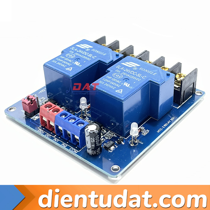 Module 2 Relay 30A - 24V Kích High/Low HTC