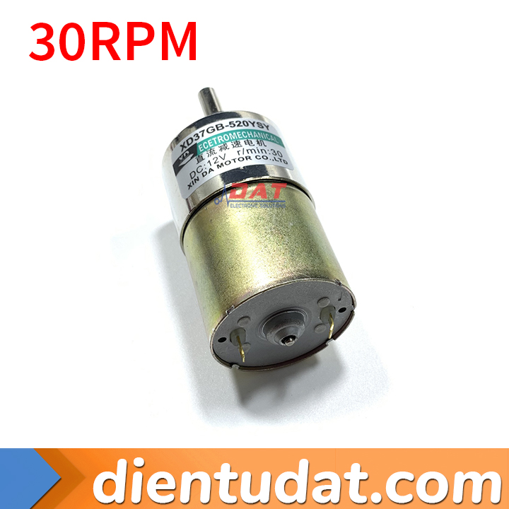 Motor Giảm Tốc DC 12V XD-37GB520 30RPM 100RPM