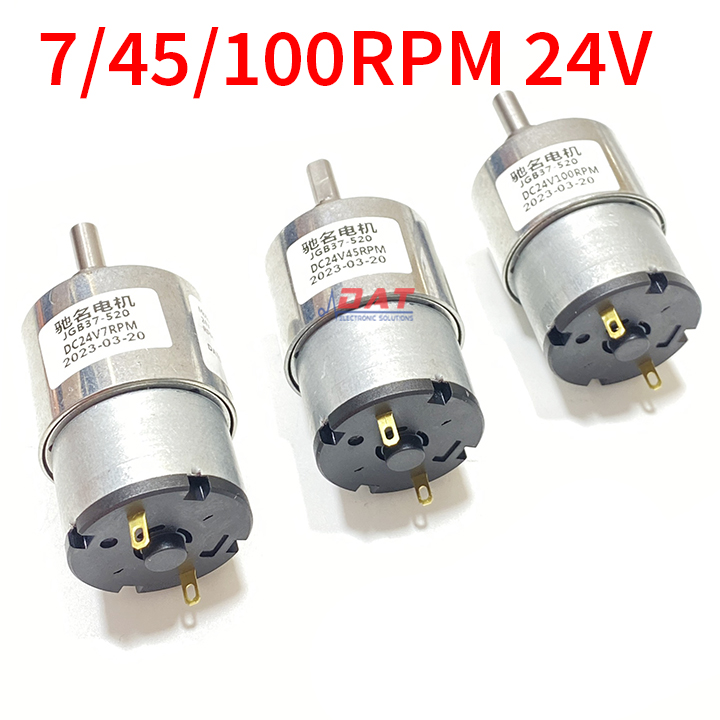 Motor Giảm Tốc DC 24V 7RPM 45RPM 100RPM JGB37-520