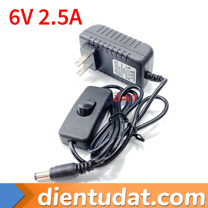 Nguồn Adapter 6V 2.5A Có Công Tắc MD0625