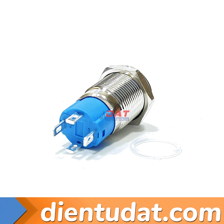 Nút Nhấn Tự Khóa ON OFF 12mm Vòng Đèn - Xanh dương