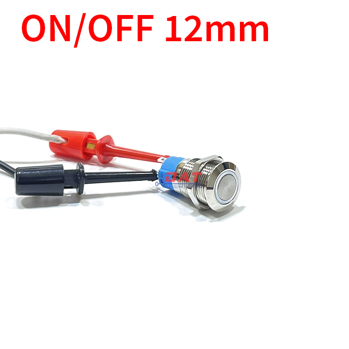 Nút Nhấn Tự Khóa ON OFF 12mm Vòng Đèn - Trắng