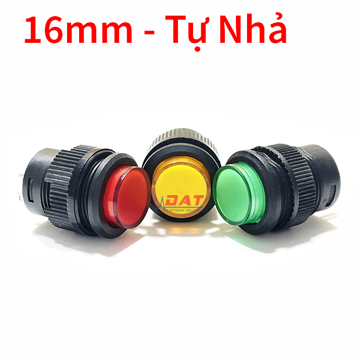 Nút Nhấn Tự Nhả Có Đèn 16mm R16-503AD 4 Chân