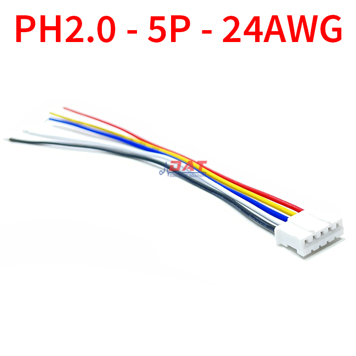 PH2.0-5P Cáp Header 2.0mm 10cm UL2468 24AWG