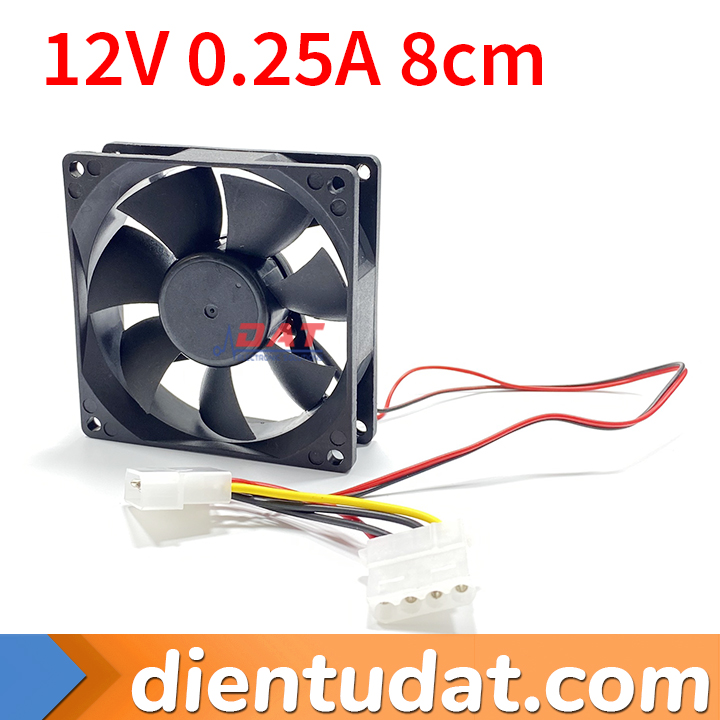 Quạt Tản Nhiệt 8cm 12V 0.25A CD8025L12FA