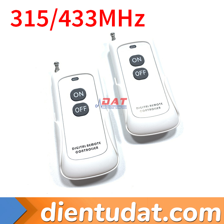 Remote RF 2 Nút On OFF 300 Mét Kèm Đế