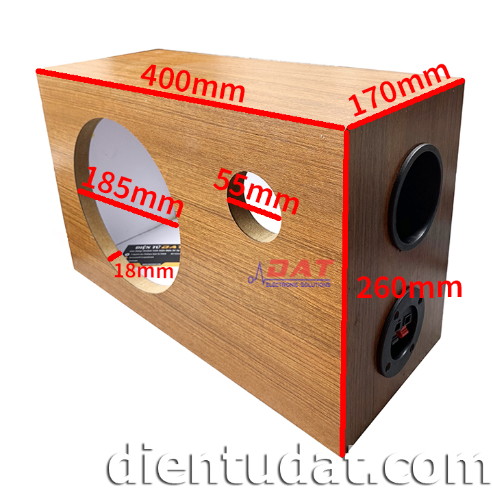 Thùng Loa Bass Treble 8inch Vân Gỗ Laminate 40*26*17cm WTS-242