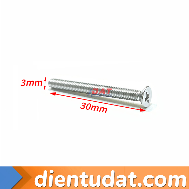 Vít Đầu Bằng Thép Không Gỉ M3 - 30mm