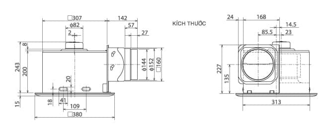 Chi tiết của Quạt thông gió âm trần Mitsubishi VD-20Z4T3
