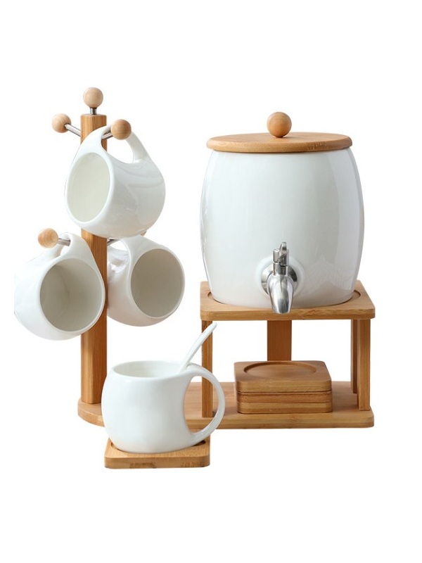 Bộ bình trà gốm sứ trắng Zeno 2,5L - ZG01