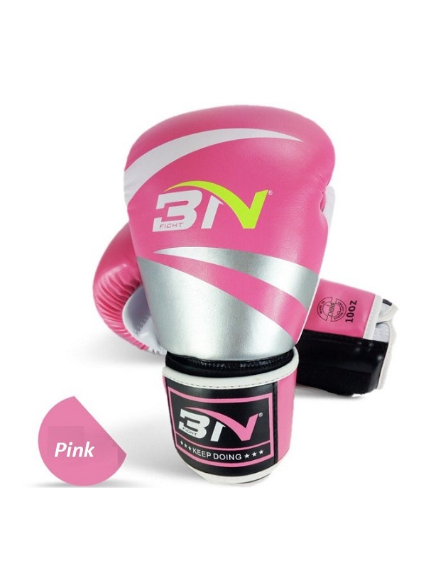 Găng tay đấm boxing cao cấp BN 10oz (Hồng)