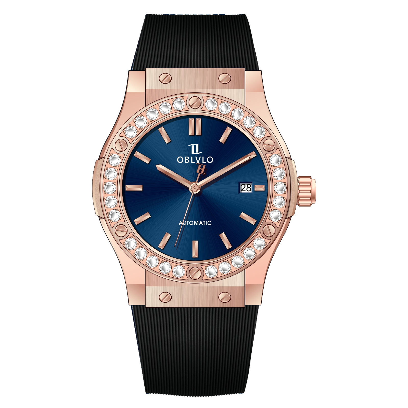 đồng hồ nam Oblvlo HM-SIM-D-PLBR