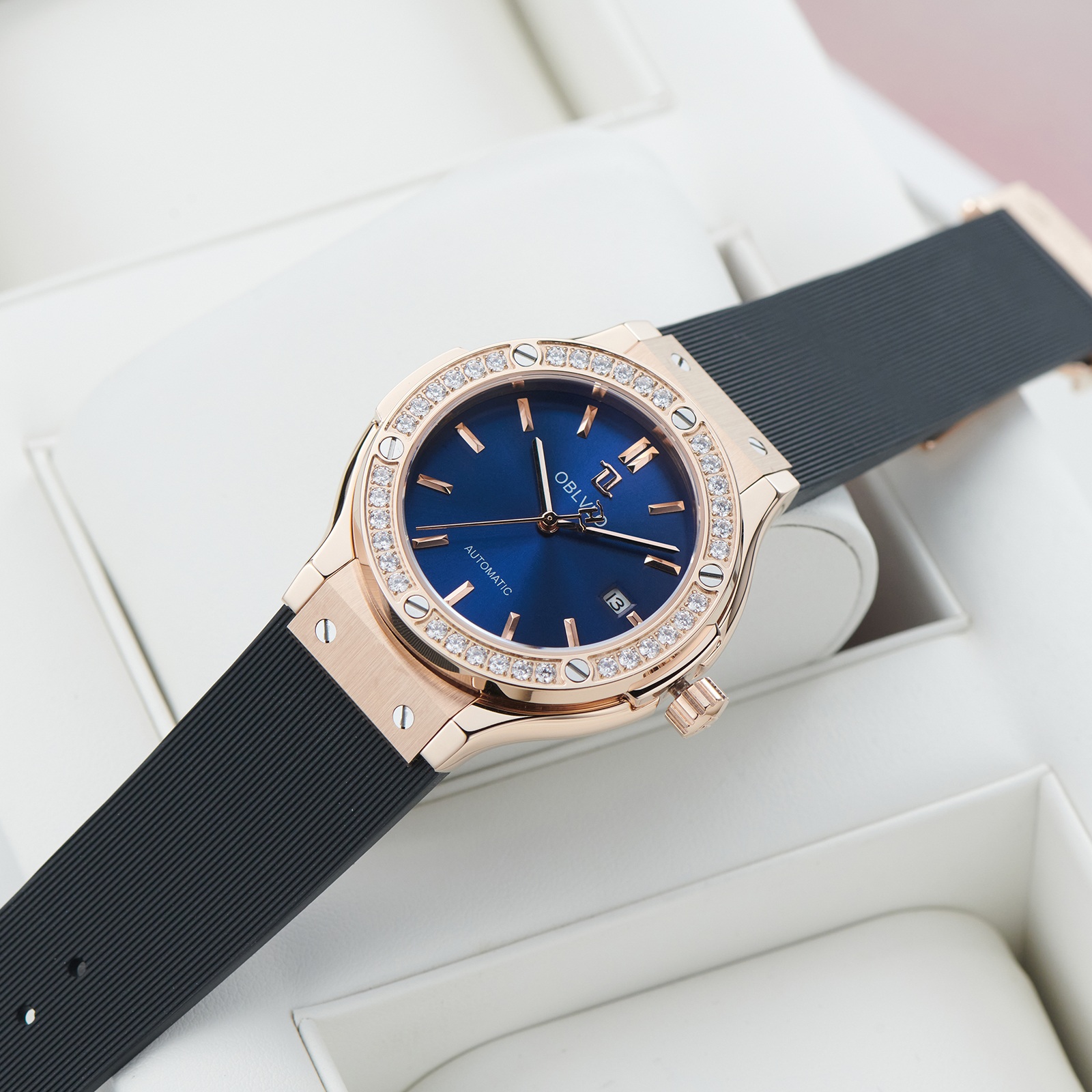 đồng hồ nam Oblvlo HM-SIM-D-PLBR