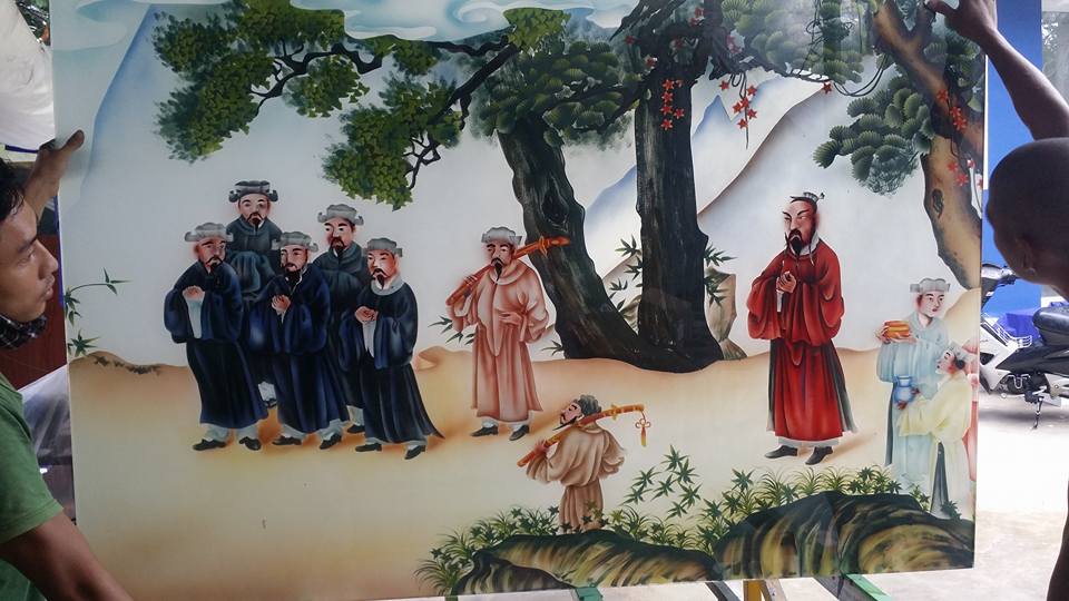 Tranh Kính Điêu Khắc Trúc Lâm Đại Sĩ Xuất Sơn ĐỒ