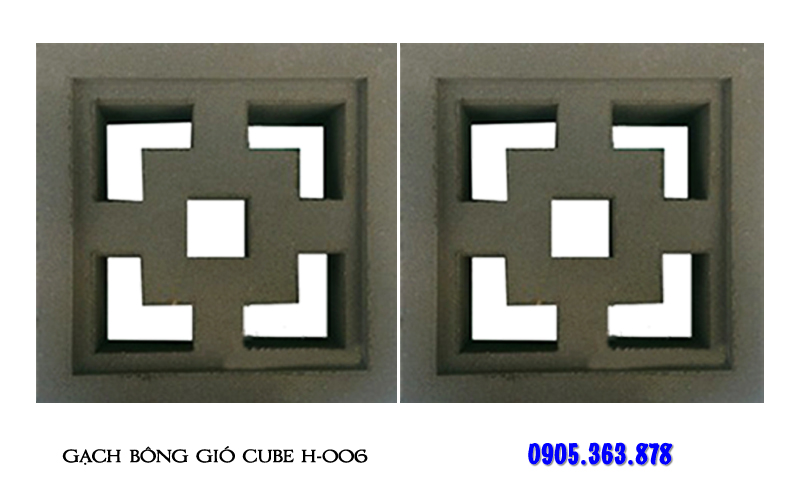 Gạch bông gió xi măng cube H-006