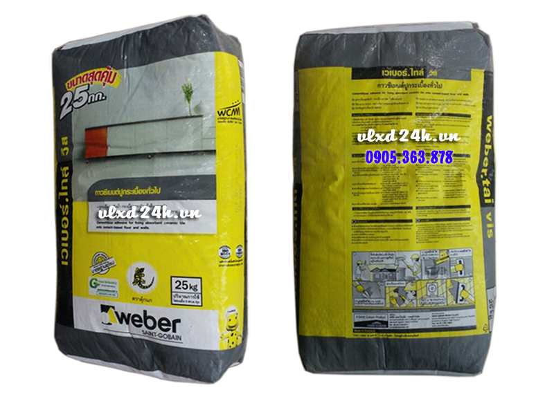 Keo dán gạch đá weber.tai vis bao 25 kg