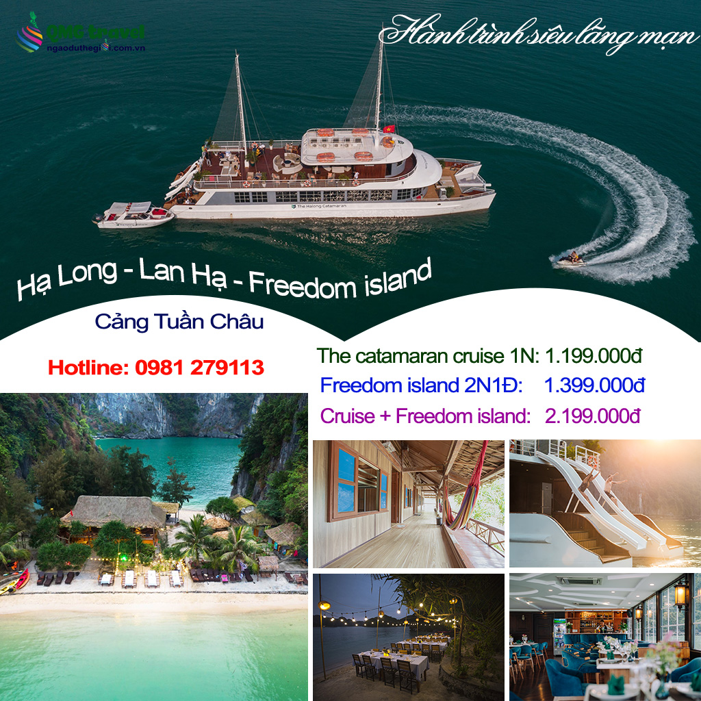 voucher du thuyền Catamaran - đảo tự do - du lịch ngao du thế giới