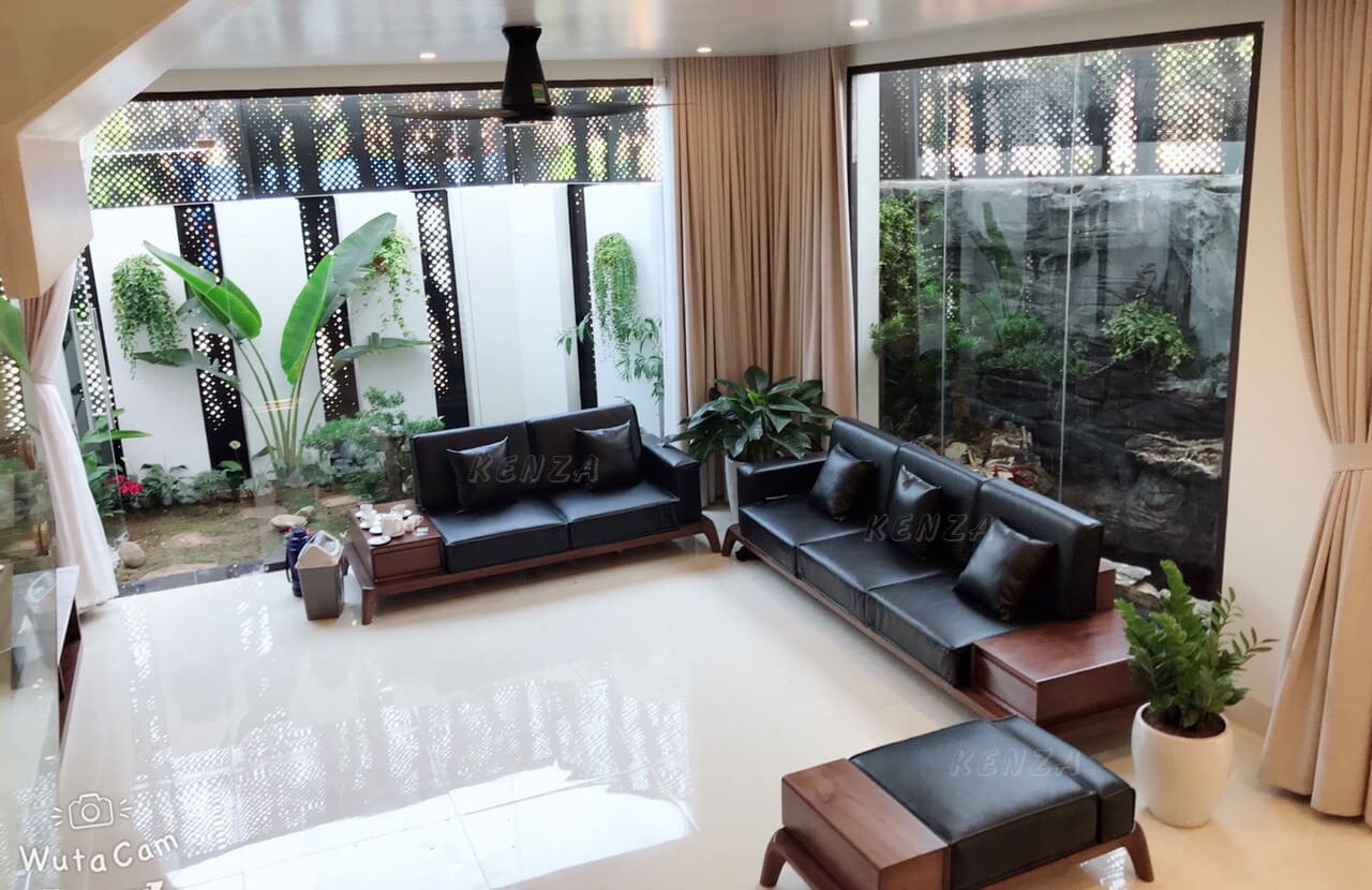 sofa gỗ bộ chân cong 2