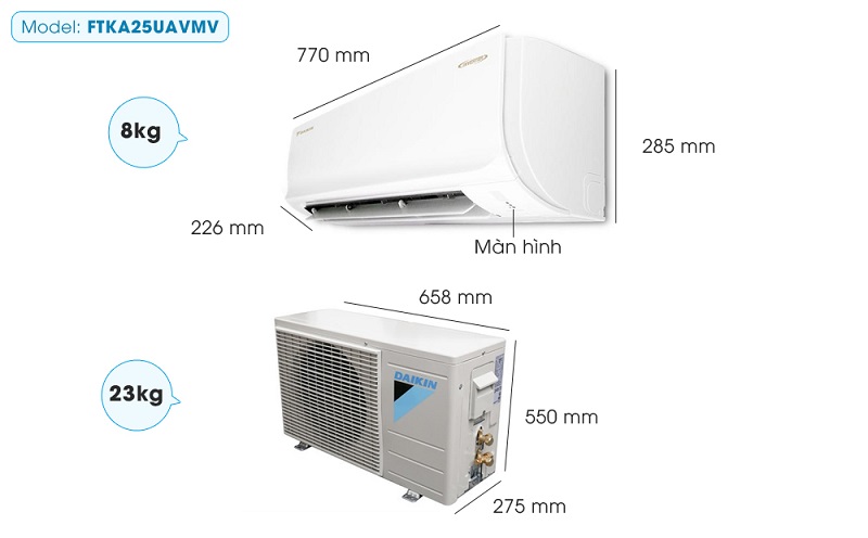 Điều hòa Daikin Inverter 1 chiều 9.000BTU FTKA25UAVMV