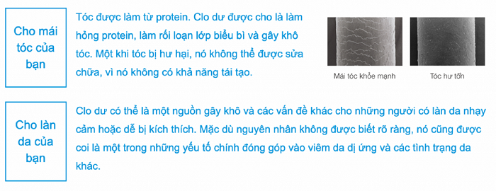 tac hại của cle dư đối với da và tóc