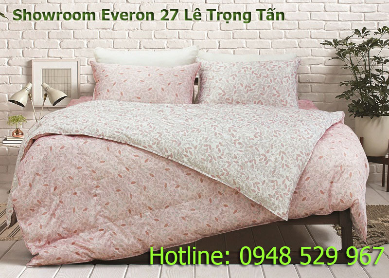 Bộ chăn ga gối Micro Goose Down PL1806 màu hồng lãng mạn, đáng yêu