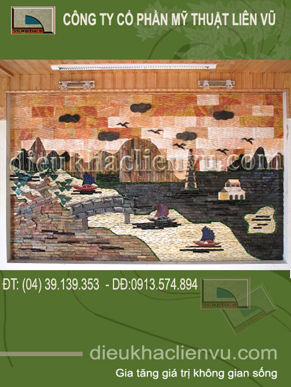 tieu canh tranh da, tiểu canh tranh đá, tieu canh tranh da ghep, tiểu cảnh tranh đá ghép