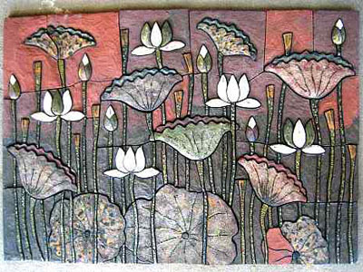 phu dieu sen, tranh phu dieu hoa sen, tranh gom