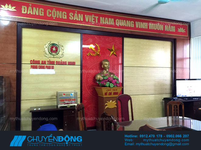Thi công vách gỗ - Phòng Chống Khủng Bố ( CA tỉnh Quảng Ninh)