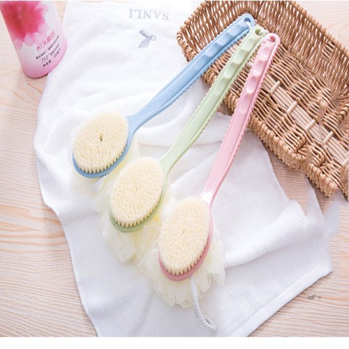 Bàn chải tắm chán dài kèm bông tắm