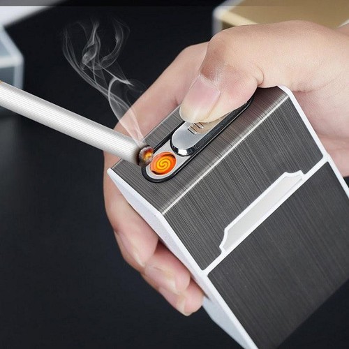 Bật, lửa kiêm hộp đựng thuốc sạc điện