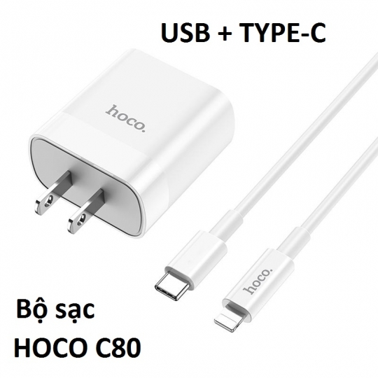 Bộ Sạc Hoco C80 Iphone 11, 12 Chính Hãng