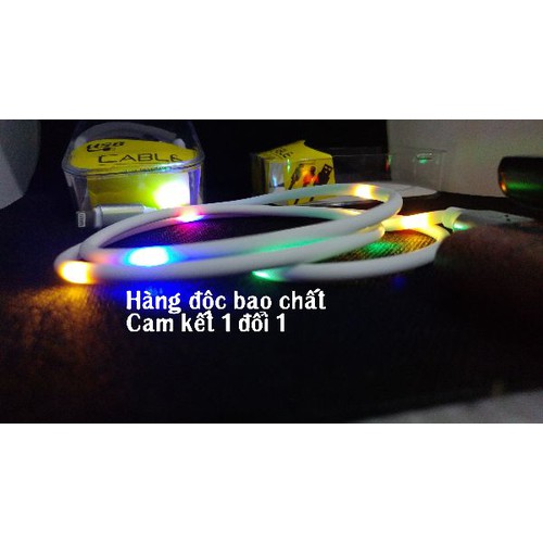 Cáp sạc IPhone Ipad Samsung led nhảy theo nhạc Sạc nhanh