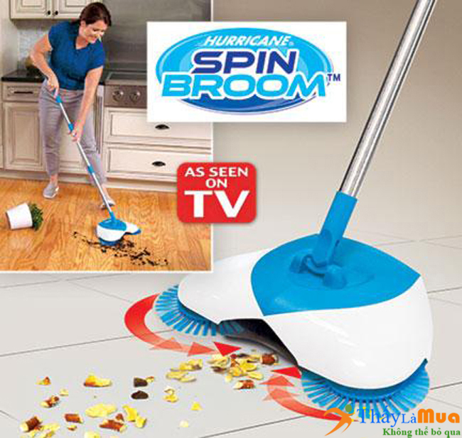 Chổi Quét Nhà Hút Bụi Thông Minh SPIN BROOM