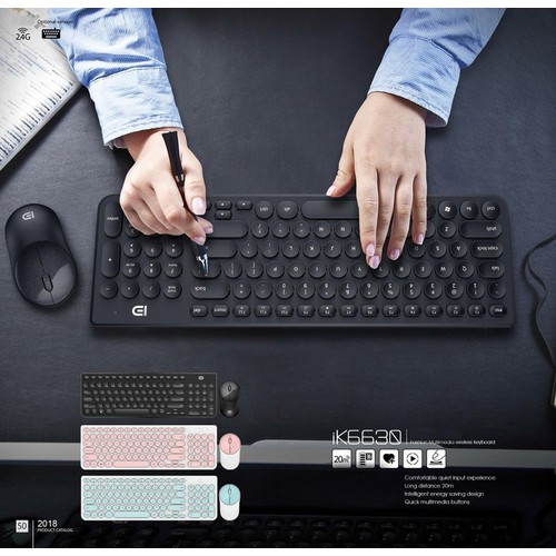 Combo Phím Chuột IK6630 chính hãng kết nối xa 20m