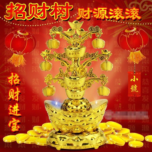 Đèn xoay Cây thỏi vàng trang trí tết MD-54