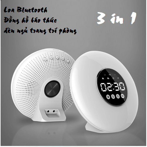 Loa Bluetooth Đồng Hồ Báo Thức kiêm Đèn Ngủ trang trí