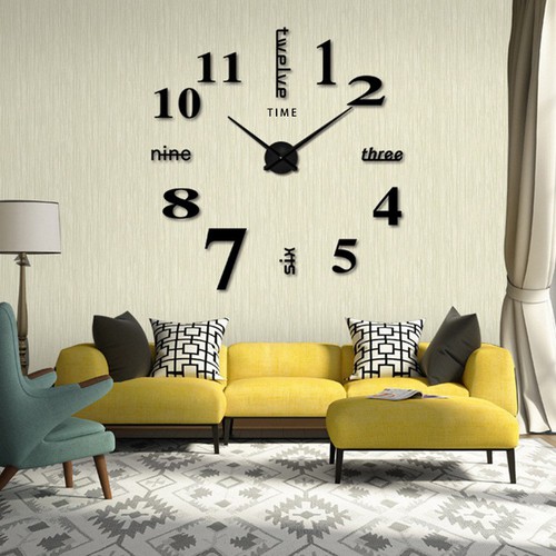 Đồng hồ treo tường tráng gương xen chữ loại lớn