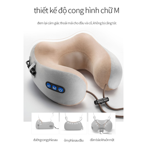 Gối massage vòng cổ chữ U đa Năng,