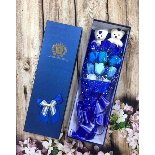 HOA HỒNG 11 BÔNG KÈM 2 GẤU
