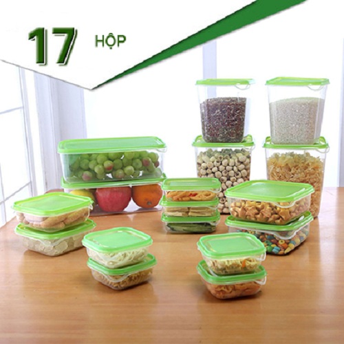 Bộ Hộp Nhựa Đựng Thức Ăn 17 Hộp Tiện Dụng