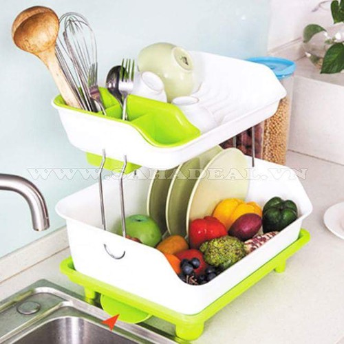 Kệ úp bát 2 tầng