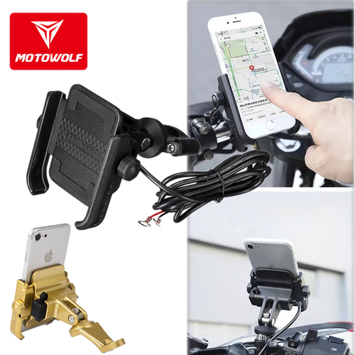 Kẹp điện thoại trên xe máy có sạc MOTOWOLF
