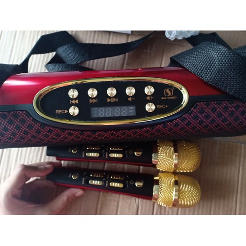 LOA KARAOKE DI ĐỘNG YS32 KÈM 2 MICRO KHÔNG DÂY
