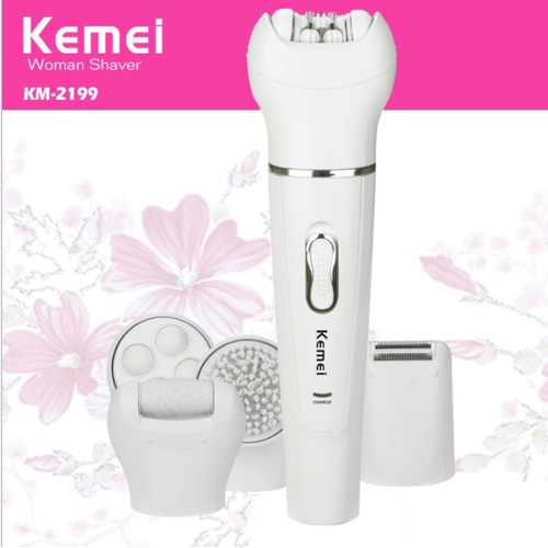 Máy Kemei 2199 Rửa Mặt, Cạo Lông , Chà Gót Chân 5 in 1