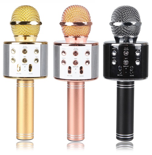 MICRO KARAOKE 3IN1 W12 KẾT NỐI 2 MIC HÁT SONG CA