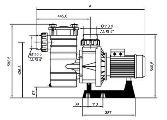 Bản vẽ bơm nước KAN 510T2B Kripsol