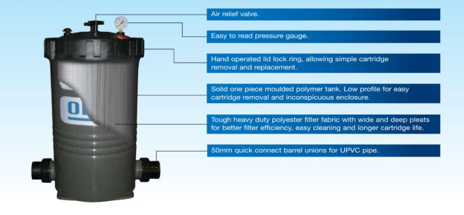 Cấu tạo cột lọc bể bơi Waterco model opal 135