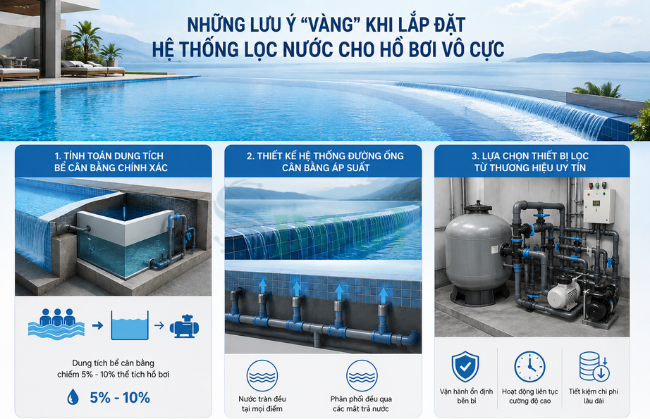 Hệ thống lọc cho hồ bơi vô cực