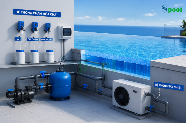 Hệ thống sấy nhiệt và châm hóa chất