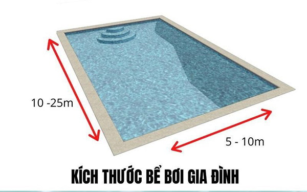 kích thước bể bơi gia đình